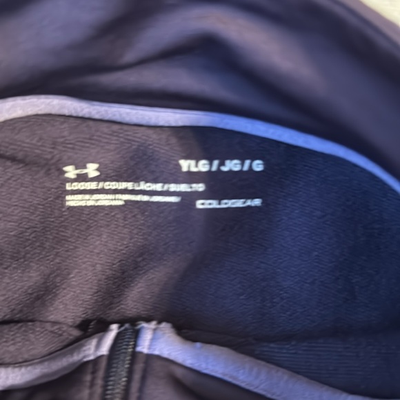 Under armor girls pull over crewneck zip sweatshirt, purple lavender, orange - Picture 3 of 5